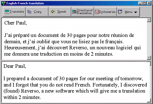 Reverso Pro French English Translation Software